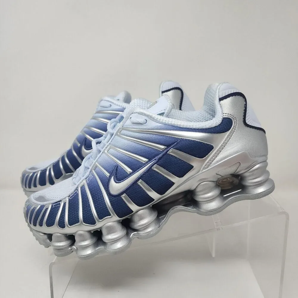 Nike Shox TL Shoes Womens Size 8.5 Blue Silver Running Sneakers Casual Sports